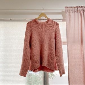 Madewell pink knit mockneck sweater